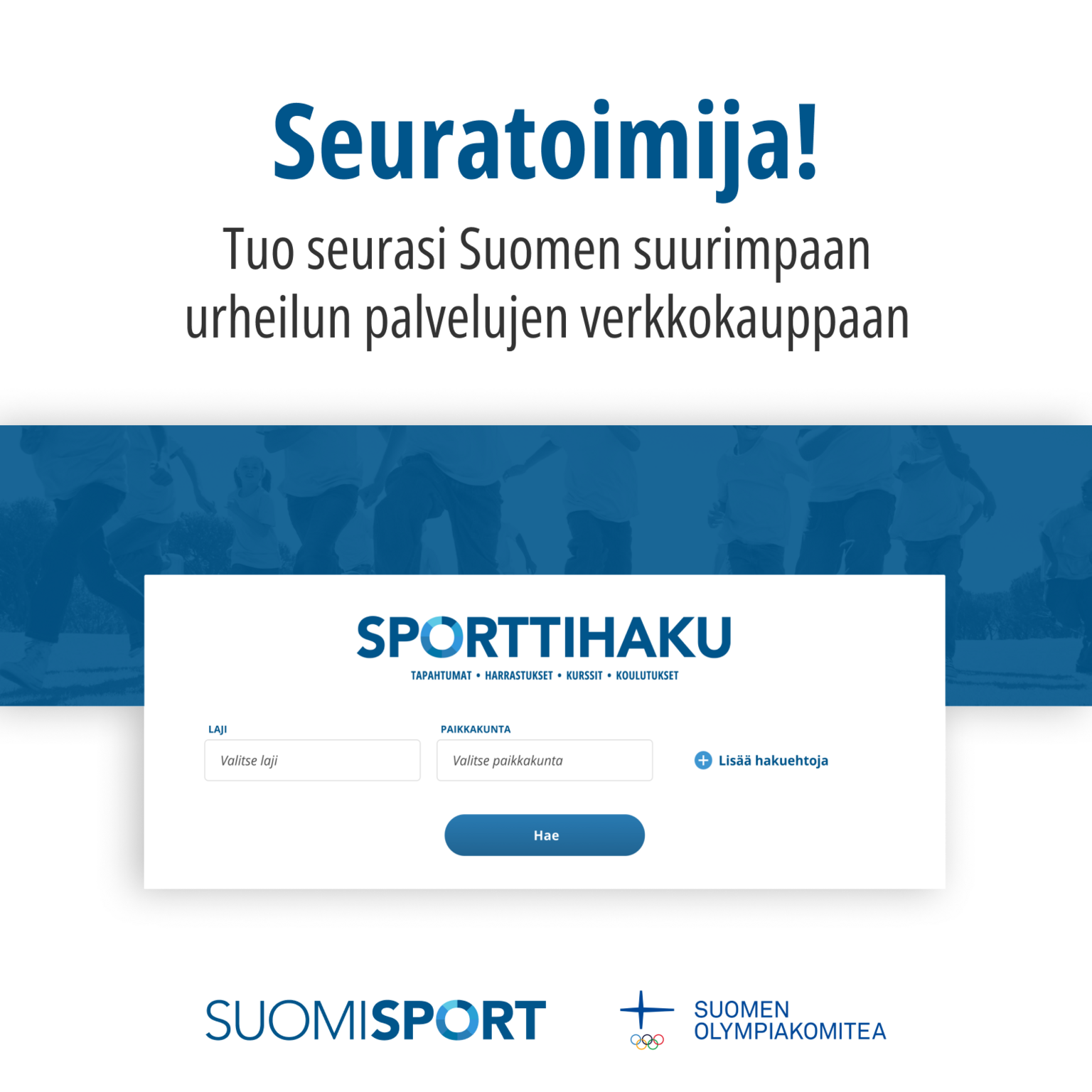 Sporttihaku mainoskuva.